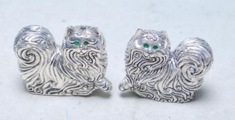 SILVER PLATED NOVELTY CAT CONDIMENTS