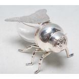 LARGE SILVER PLATED HONEY POT IN THE FORM OF A BEE