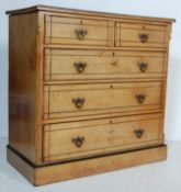 19TH CENTURY VICTORIAN STENCIL OAK CHEST OF DRAWERS
