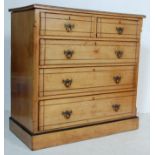 19TH CENTURY VICTORIAN STENCIL OAK CHEST OF DRAWERS