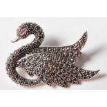 STAMPED .925 SILVER BROOCH IN THE FORM OF A SWAN