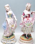 TWO ANTIQUE BISQUE PORCELAIN FIGURINES