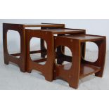 RETRO VINTAGE LATE 20TH CENTURY TEAK VENEER NEST OF TABLES