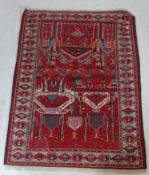 MID 20TH CENTURY VINTAGE HAND WEAVED ISLAMIC PRAYER RUG