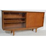 VINTAGE RETRO 1950’S TEAK WOOD BOOKCASE WITH SLIDING DOORS