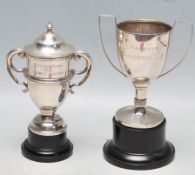 TWO 1920'S SIILVER HALLMARKED SHOW JUMPING TROPHIES