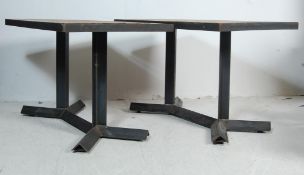 TWO FACTORY INDUSTRIAL REFECTORY DINING TABLES