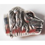 VINTAGE STYLE SILVER PLATED VESTA CASE OF A LION