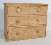 VICTORIAN PINE TWO OVER TWO CHEST OF DRAWERS