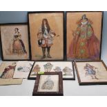 GROUP OF ANTIQUE COSTUME RELATED PICTURES