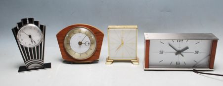 COLLECTION OF FOUR RETRO VINTAGE MATEL / ALARM CLOCKS