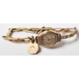 MID CENTURY ROTARY 9CT GOLD LADIES COCKTAIL WATCH