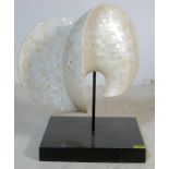 20TH CENTURY MODERNIST STYLE MOTHER OF PEARL ABSTRACT SCULPTURE