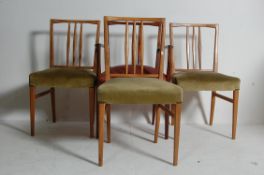 FOUR RETRO VINTAGE 20TH CENTURY TEAK WOOD DINING CHAIRS