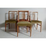 FOUR RETRO VINTAGE 20TH CENTURY TEAK WOOD DINING CHAIRS