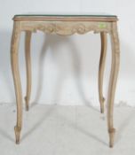 20TH CENTURY OCCASIONAL TABLE / SIDE TABLE WITH EMBROIDERY DECORATION TO THE TOP