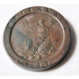 1797 GEORGIAN CARTWHEEL TWO PENCE COPPER COIN