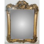 20TH CENTURY VICTORIAN STYLE GILT WALL HANGING MIRROR