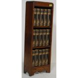 SET OF CHARLES DICKENS CLASSIC NOVELS IN OAK DISPLAY SHELF