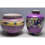 TWO EARLY 20TH CENTURY PURPLE VASES OF BALUSTER FORM