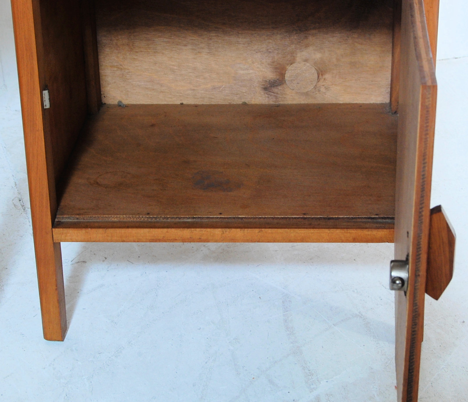 TWO 1930’S WALNUT BEDSIDE CABINETS WITH DRAWER AND CUPBOARD - Image 8 of 11