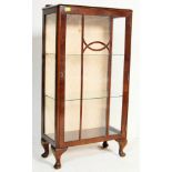 1950’S WALNUT CHINA DISPLAY CABINET WITH QUEEN ANNE LEGS