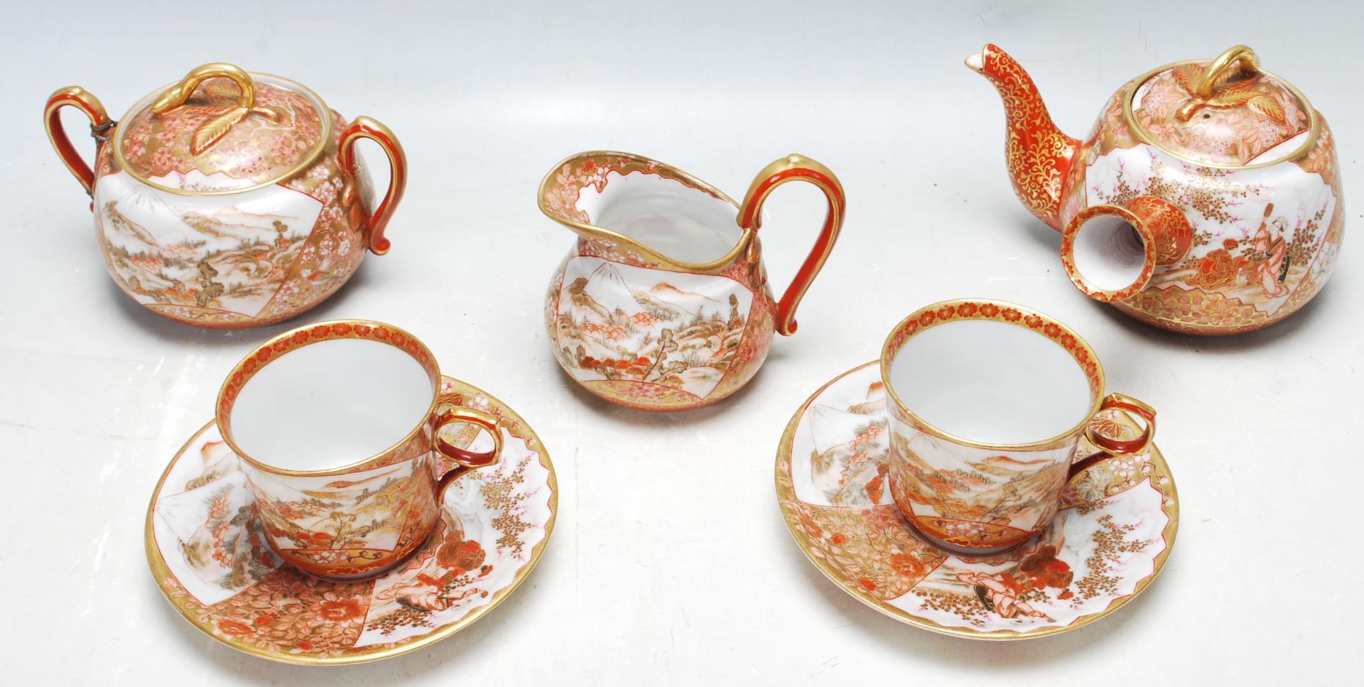 19TH CENTURY JAPANESE MEIJI PERIOD TEA SET FOR TWO