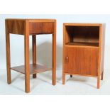 TWO 1930’S WALNUT BEDSIDE CABINETS WITH DRAWER AND CUPBOARD