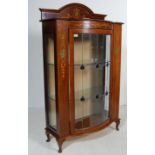 EARELY 20TH CENTURY EDWARDIAN MAHOGANY INLAID DISPLAY CABINET