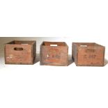 THREE RETRO MID CENTURY MAKESON ADVERTISING BEER CRATES