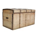 19TH CENTURY VICTORIAN PINE TOPPED CHEST STEAMER TRUNK