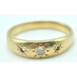 18CT GOLD AND DIAMOND GYPSY RING