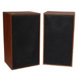 TWO VINTAGE RETRO 20TH CENTURY TEAK WOOD CASE SPEAKERS