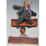 TWO UNUSUAL ANTIQUE MOVING FIGURES / PUPPETS