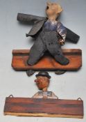 TWO UNUSUAL ANTIQUE MOVING FIGURES / PUPPETS