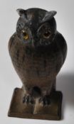 ANTIQUE VICTORIAN STYLE BRASS PINCUSHION IN THE FORM OF AN OWL