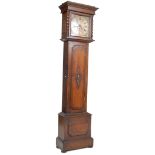 19TH CENTURY GEORGE III OAK AND BRASS FACED LONGCASE CLOCK