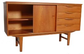 1960’S DANISH INSPIRED SIDEBOARD CREDENZA RAISED ON TAPERED LEGS