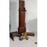 19TH CENTURY GEORGIAN MAHOGANY GRANDFATHER CLOCK WITH BRASS FACE