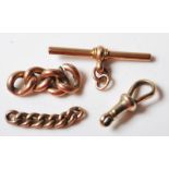 QUANTITY OF 9CT GOLD ITEMS - T-BAR, LOBSTER CLASP, CHAIN LINKS