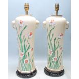 TWO 20TH CENTURY CHINESE ORIENTAL CERAMIC TABLE LAMPS