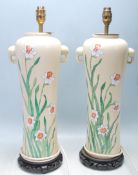 TWO 20TH CENTURY CHINESE ORIENTAL CERAMIC TABLE LAMPS