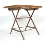 VINTAGE PINE CROSS LEGGED DINING TRESTLE TABLE