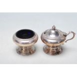 PAIR OF 1936 BIRMINGHAM SILVER CONDIMENTS POTS BY OLLIVANT & BOTSFORD