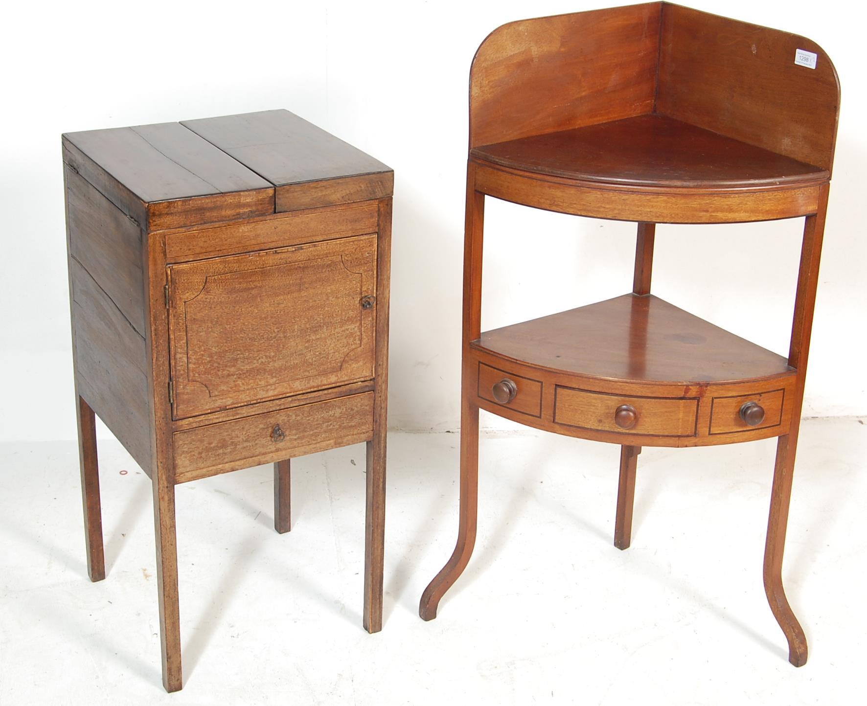 GEORGE III MAHOGANY WASHSTAND AND ANOTHER - Image 2 of 8