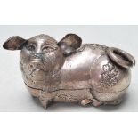 MID 20TH CENTURY SOUTH EAST ASIAN PIG SHAPED TRINKET BOX