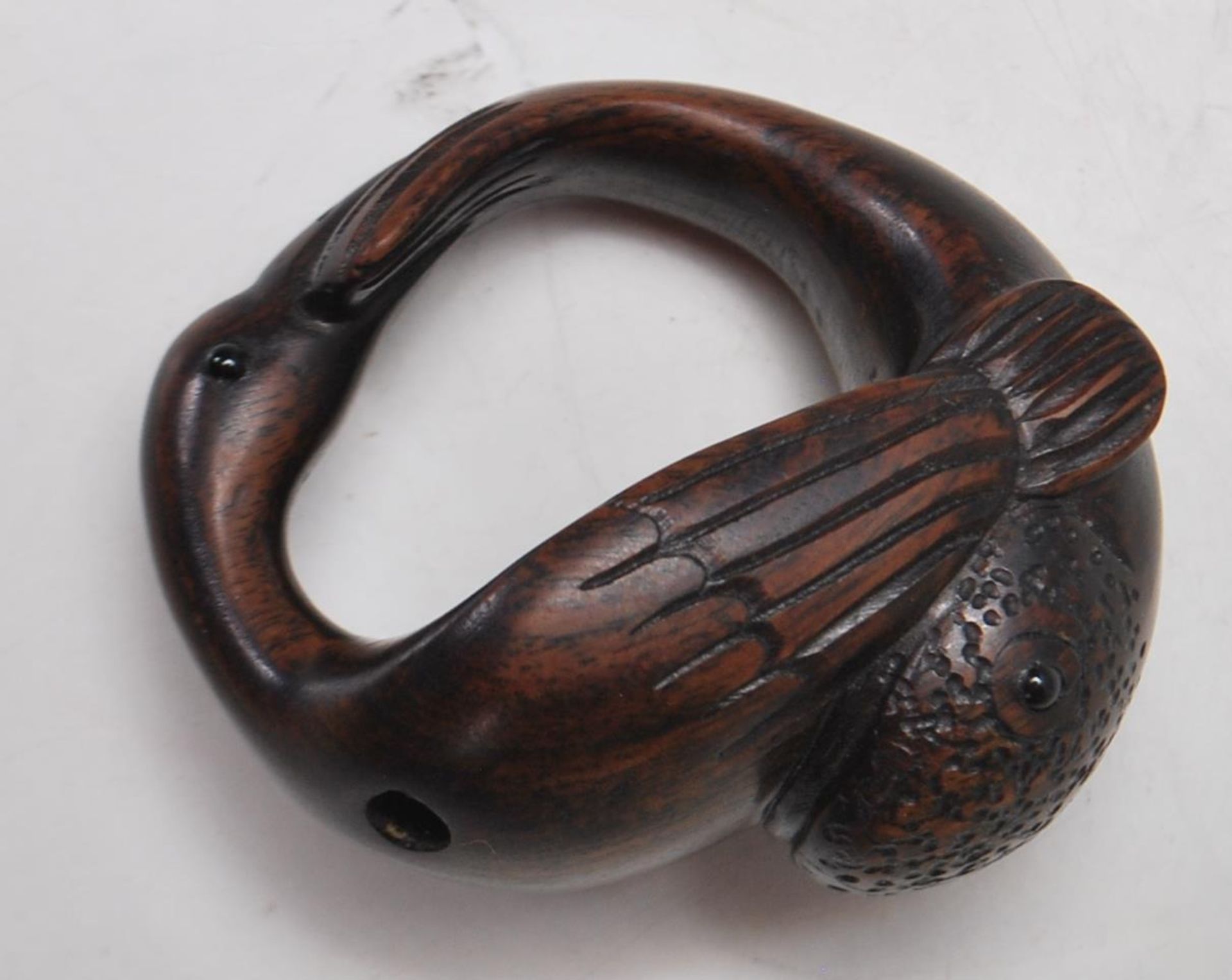 JAPANESE CARVED HARDWOOD NETSUKE - Image 5 of 6