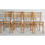 SET OF FOUR VINTAGE BEECH DINING CHAIRS