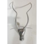 21ST CENTURY CONTEMPORARY POLISHED METAL ANTELOPES HEAD