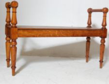 19TH CENTURY VICTORIAN OAK WINDOW SEAT BENCH